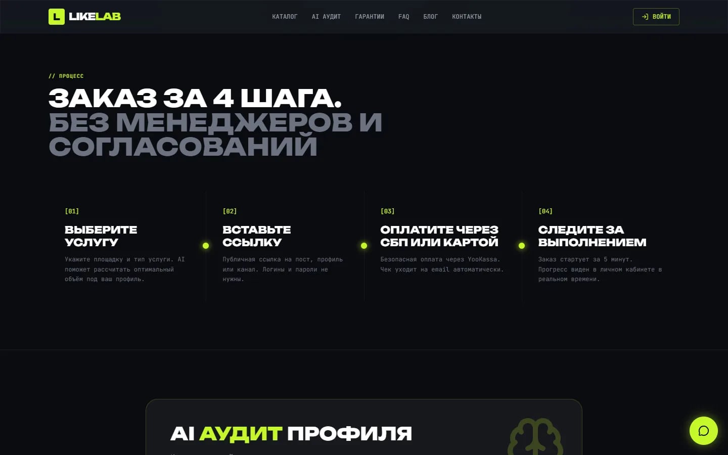 Путь заказа от выбора услуги до отслеживания